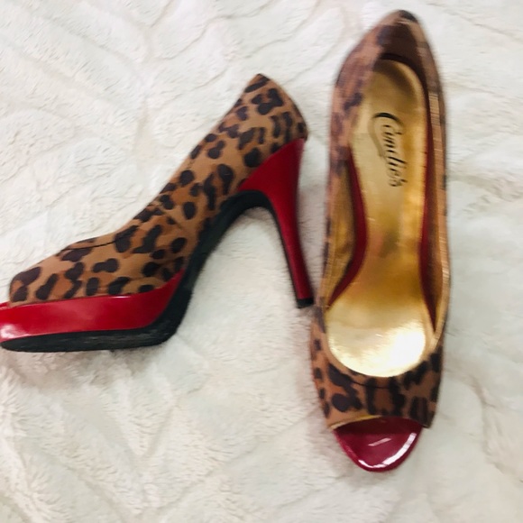 Candies leopard red heels 9 - Picture 4 of 10